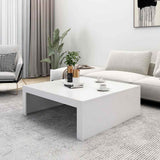 Coffee Table White 100x100x35 cm Engineered Wood - Side View