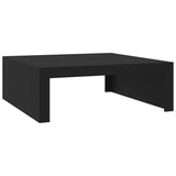 Coffee Table Black 100x100x35 cm Engineered Wood - Front View