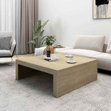 Coffee Table Sonoma Oak 100x100x35 cm Engineered Wood - Side View