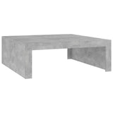 Coffee Table Concrete Grey 100x100x35 cm Engineered Wood - Front View