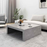 Coffee Table Concrete Grey 100x100x35 cm Engineered Wood - Side View