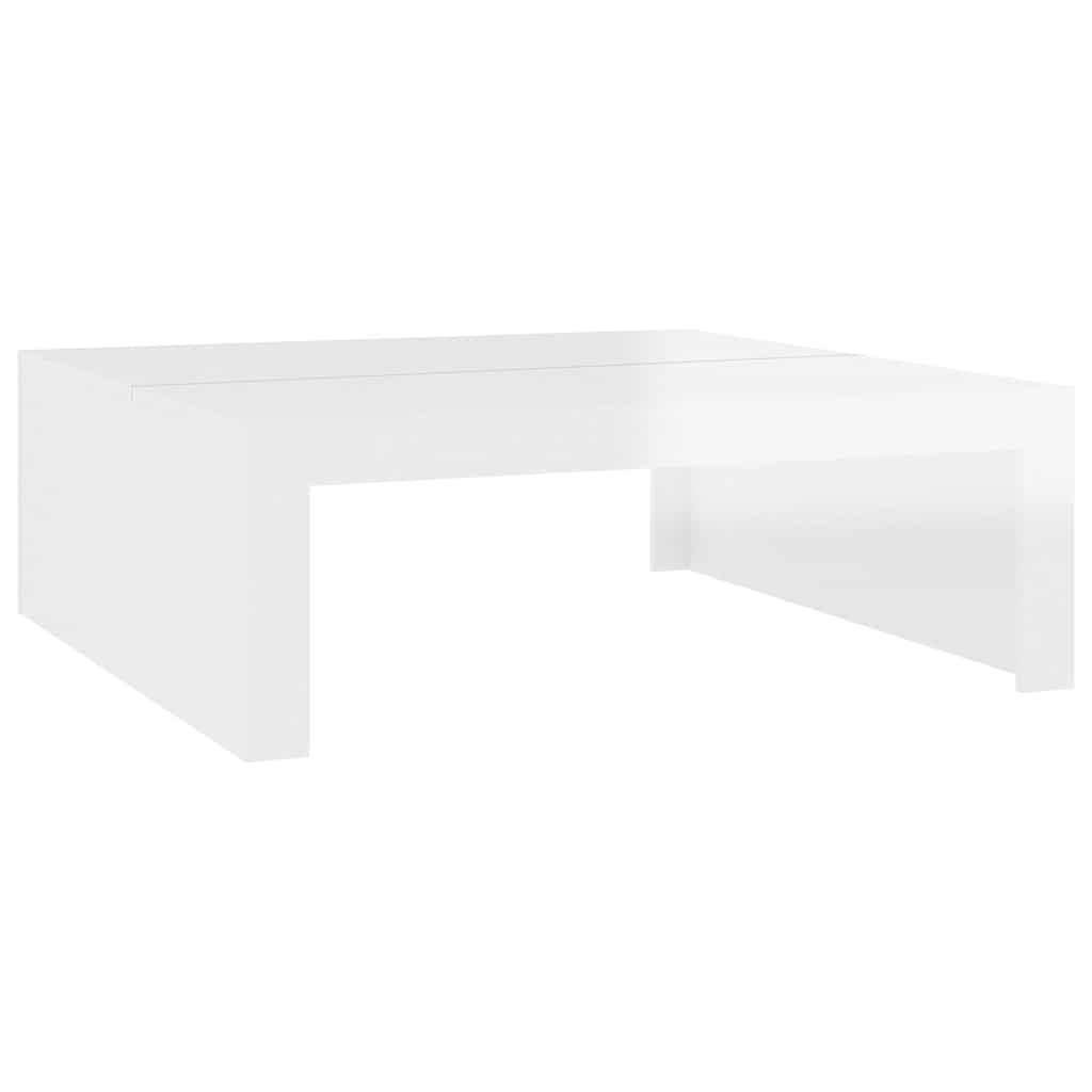 Coffee Table High Gloss White 100x100x35 cm Engineered Wood