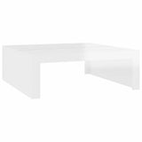 Coffee Table High Gloss White 100x100x35 cm Engineered Wood - Front View
