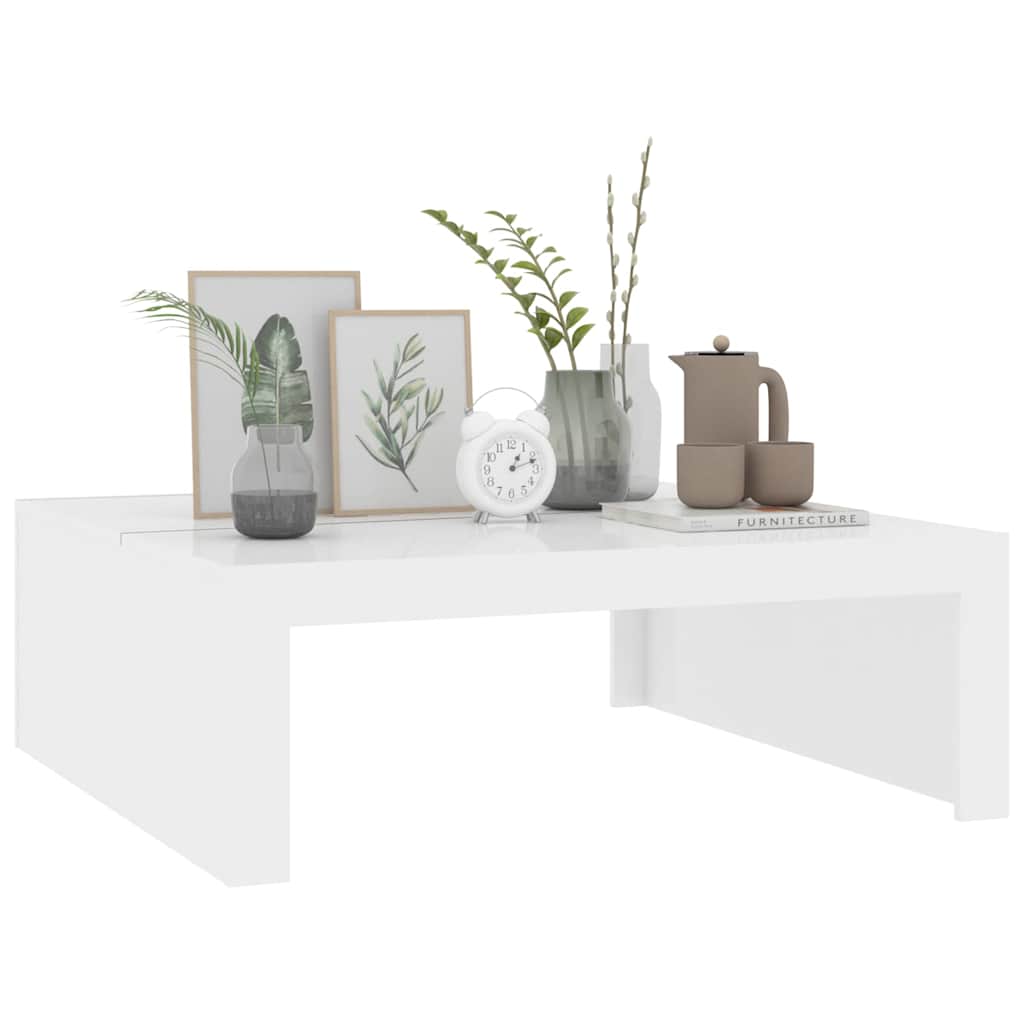 Coffee Table High Gloss White 100x100x35 cm Engineered Wood