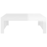 Coffee Table High Gloss White 100x100x35 cm Engineered Wood - 45-Degree Angle