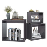 Nesting Tables 3 pcs High Gloss Grey Engineered Wood
