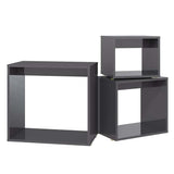 Nesting Tables 3 pcs High Gloss Grey Engineered Wood