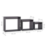 Nesting Tables 3 pcs High Gloss Grey Engineered Wood - Extra Image