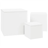 Side Tables 3 pcs White Engineered Wood - Top-Down View