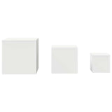 Side Tables 3 pcs White Engineered Wood
