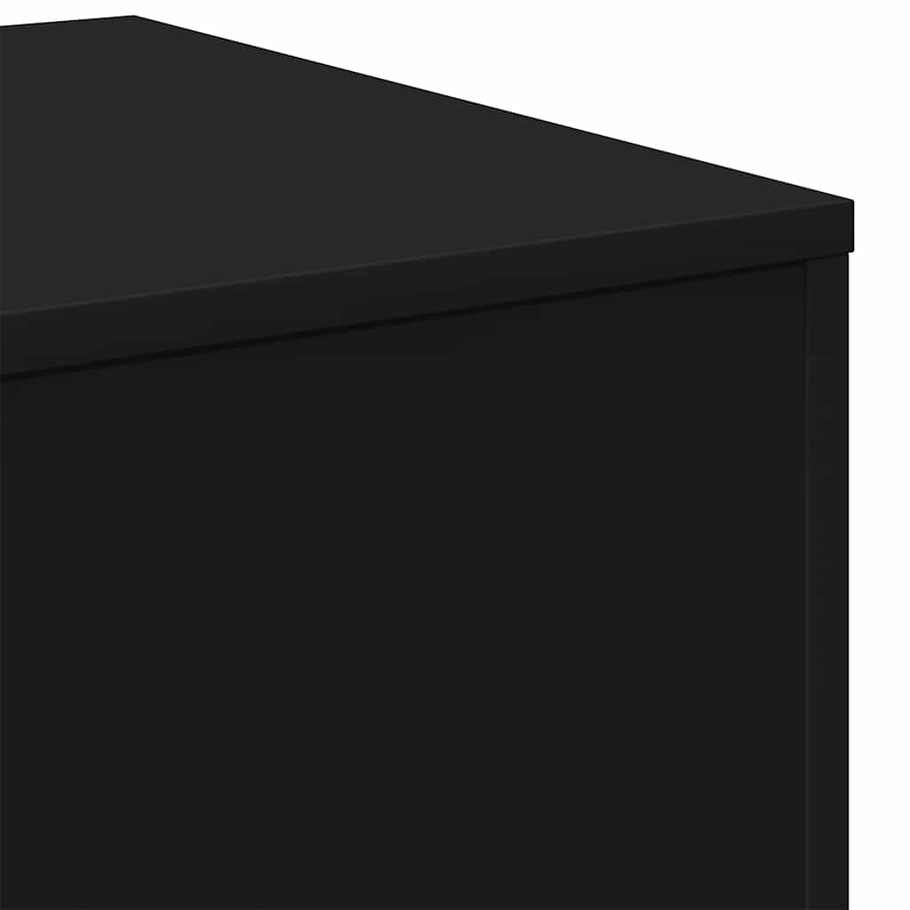 Side Tables 3 pcs Black Engineered Wood