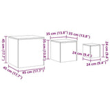 Side Tables 3 pcs Black Engineered Wood