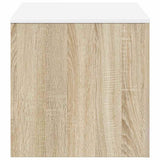 Side Tables 3 pcs White and Sonoma Oak Engineered Wood