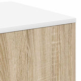 Side Tables 3 pcs White and Sonoma Oak Engineered Wood - Low Angle