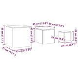 Side Tables 3 pcs White and Sonoma Oak Engineered Wood - Extra Image