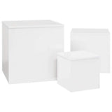 Side Tables 3 pcs High Gloss White Engineered Wood - 45-Degree Angle