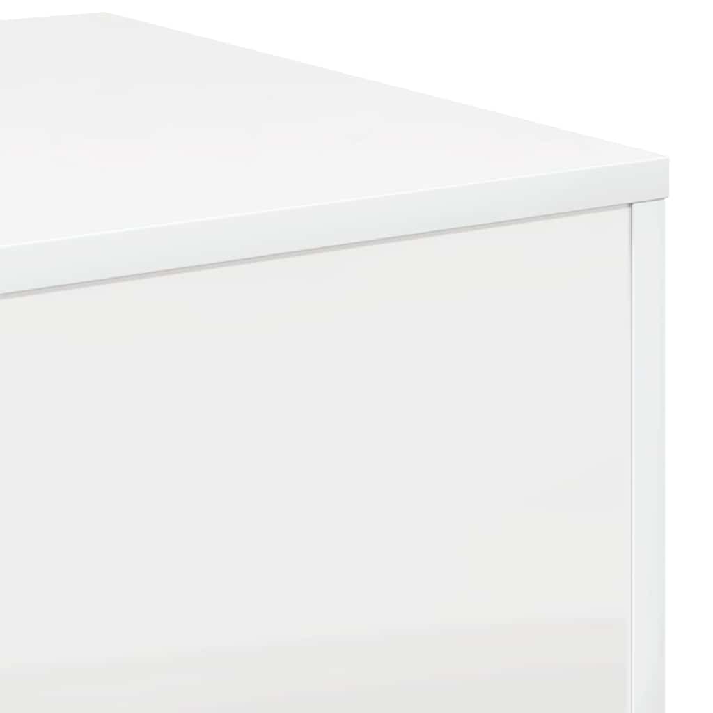 Side Tables 3 pcs High Gloss White Engineered Wood