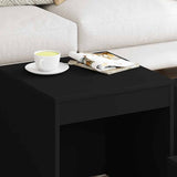 Nesting Tables 3 pcs Black Engineered Wood - Side View