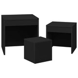 Nesting Tables 3 pcs Black Engineered Wood