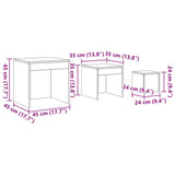 Nesting Tables 3 pcs Black Engineered Wood
