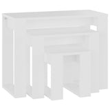 Nesting Tables 3 pcs White Engineered Wood