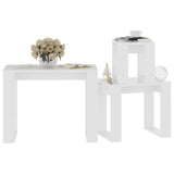 Nesting Tables 3 pcs White Engineered Wood - Top-Down View