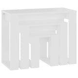 Nesting Tables 3 pcs White Engineered Wood - 45-Degree Angle