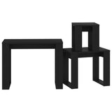 Nesting Tables 3 pcs Black Engineered Wood - Close-Up Angle