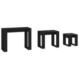 Nesting Tables 3 pcs Black Engineered Wood - Extra Image