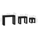 Nesting Tables 3 pcs Black Engineered Wood - Extra Image