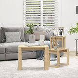 Nesting Tables 3 pcs Sonoma Oak Engineered Wood - Side View