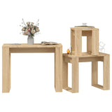 Nesting Tables 3 pcs Sonoma Oak Engineered Wood - Top-Down View