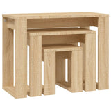Nesting Tables 3 pcs Sonoma Oak Engineered Wood - 45-Degree Angle