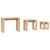Nesting Tables 3 pcs Sonoma Oak Engineered Wood - Rear View