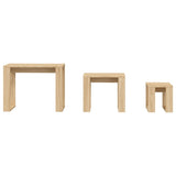 Nesting Tables 3 pcs Sonoma Oak Engineered Wood - Close-Up Angle