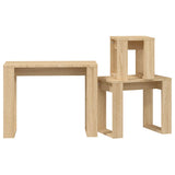 Nesting Tables 3 pcs Sonoma Oak Engineered Wood - Low Angle