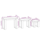 Nesting Tables 3 pcs Sonoma Oak Engineered Wood - Extra Image