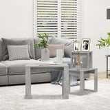 Nesting Tables 3 pcs Concrete Grey Engineered Wood - Side View