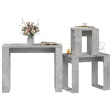 Nesting Tables 3 pcs Concrete Grey Engineered Wood - Top-Down View