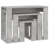 Nesting Tables 3 pcs Concrete Grey Engineered Wood