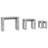 Nesting Tables 3 pcs Concrete Grey Engineered Wood - Rear View