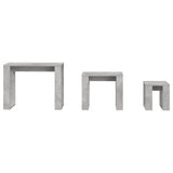 Nesting Tables 3 pcs Concrete Grey Engineered Wood - Close-Up Angle