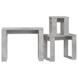 Nesting Tables 3 pcs Concrete Grey Engineered Wood - Low Angle