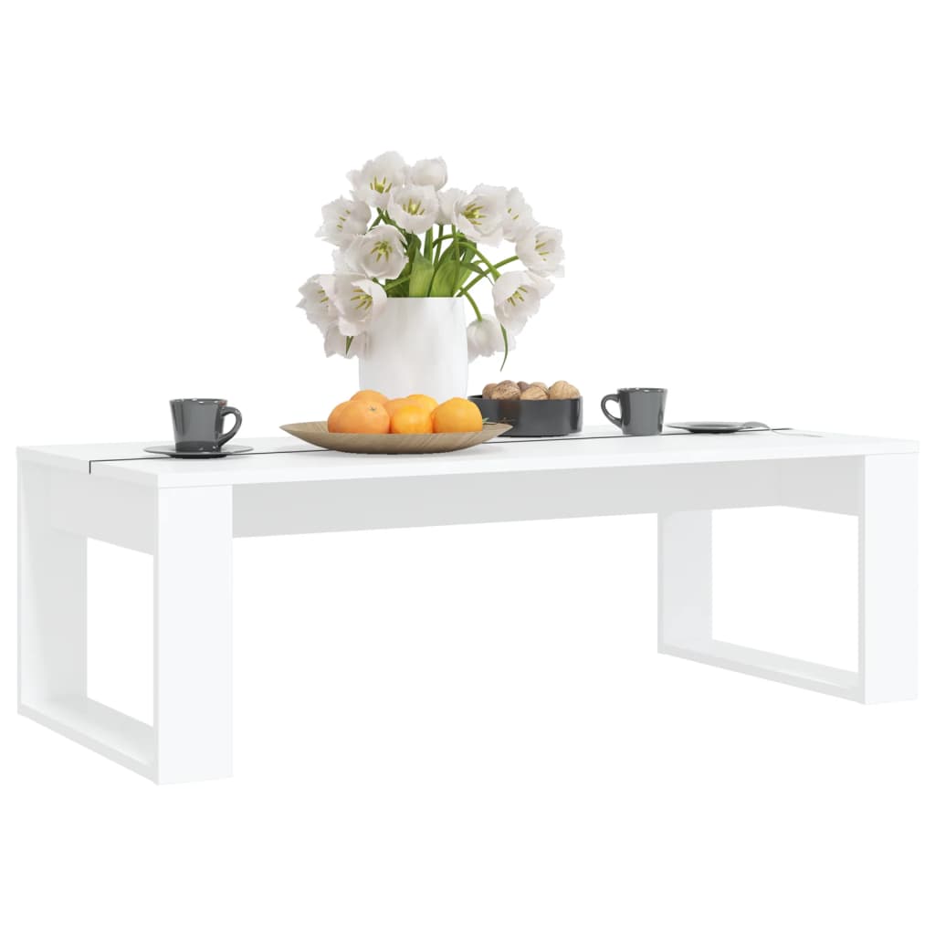 Coffee Table White 110x50x35 cm Engineered Wood