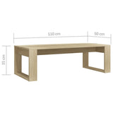 Coffee Table Sonoma Oak 110x50x35 cm Engineered Wood