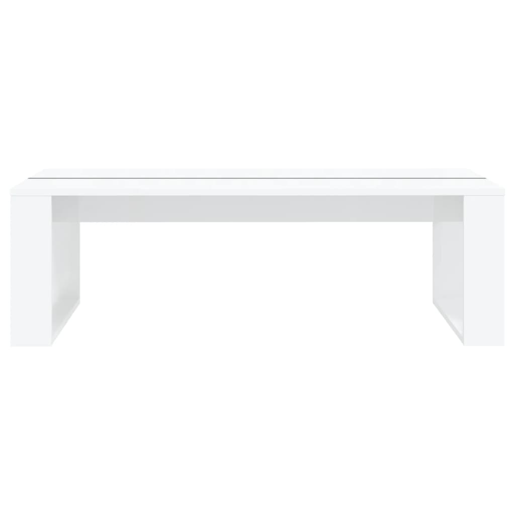 Coffee Table High Gloss White 110x50x35 cm Engineered Wood