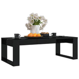 Coffee Table High Gloss Black 110x50x35 cm Engineered Wood - Rear View