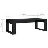 Coffee Table High Gloss Black 110x50x35 cm Engineered Wood - Close-Up Angle