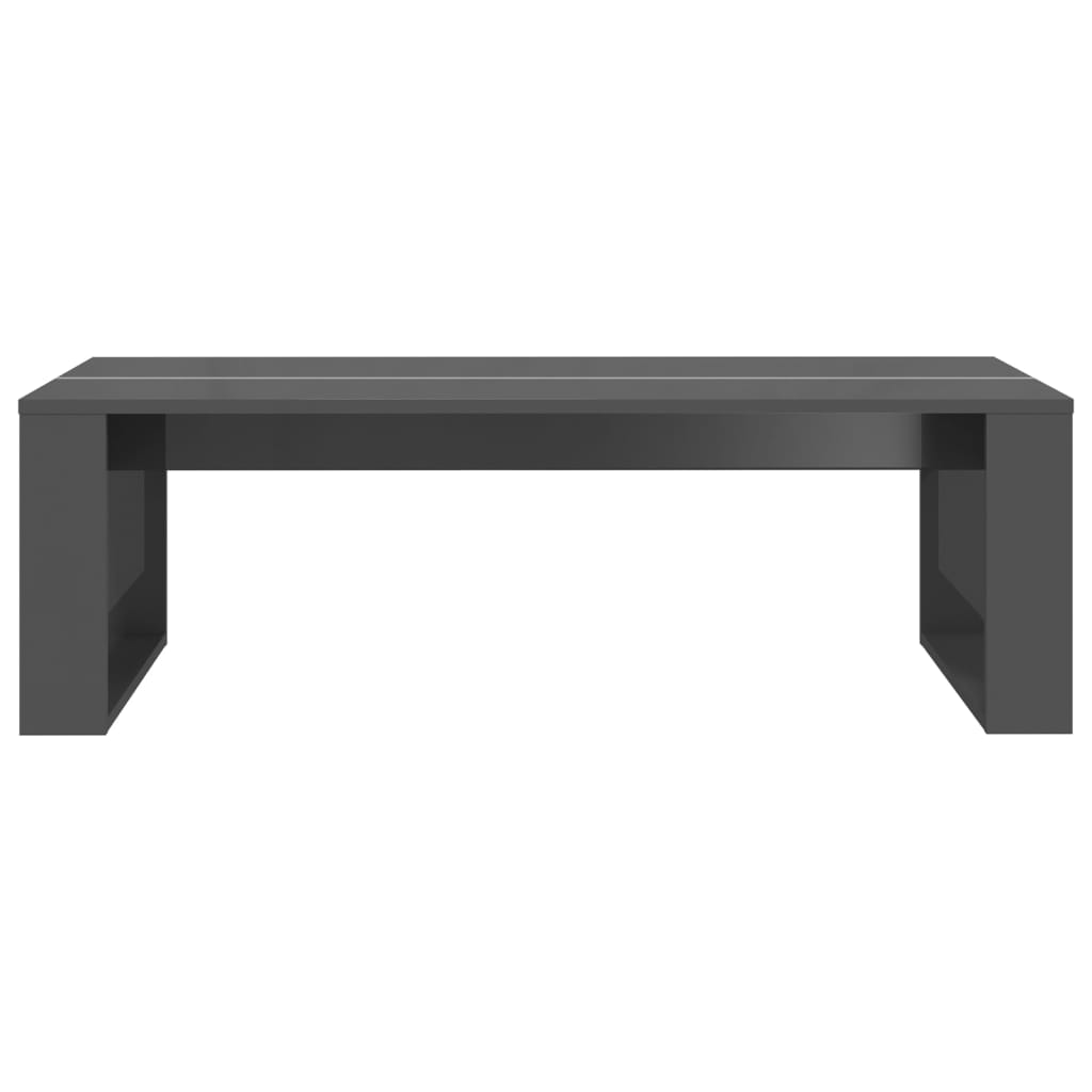 Coffee Table High Gloss Grey 110x50x35 cm Engineered Wood