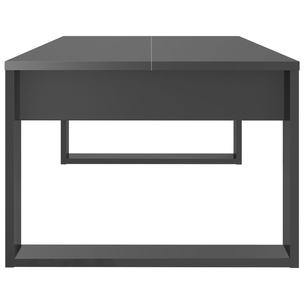 Coffee Table High Gloss Grey 110x50x35 cm Engineered Wood